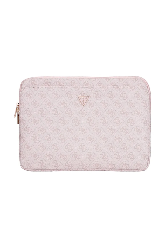Guess husă laptop Sleeve 14" 4G Zipper Pocket Triangle Logo roz GUCS14ZP4DPTP