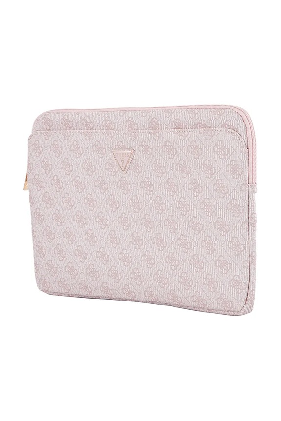 Guess husă laptop Sleeve 14" 4G Zipper Pocket Triangle Logo GUCS14ZP4DPTP roz AA00