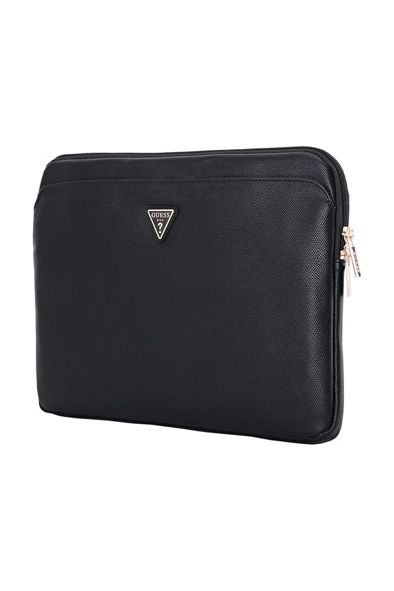 Guess laptop táska Sleeve 14" Grained Zipper Pocket Triangle Logo GUCS14ZPGTSPSK fekete AA00