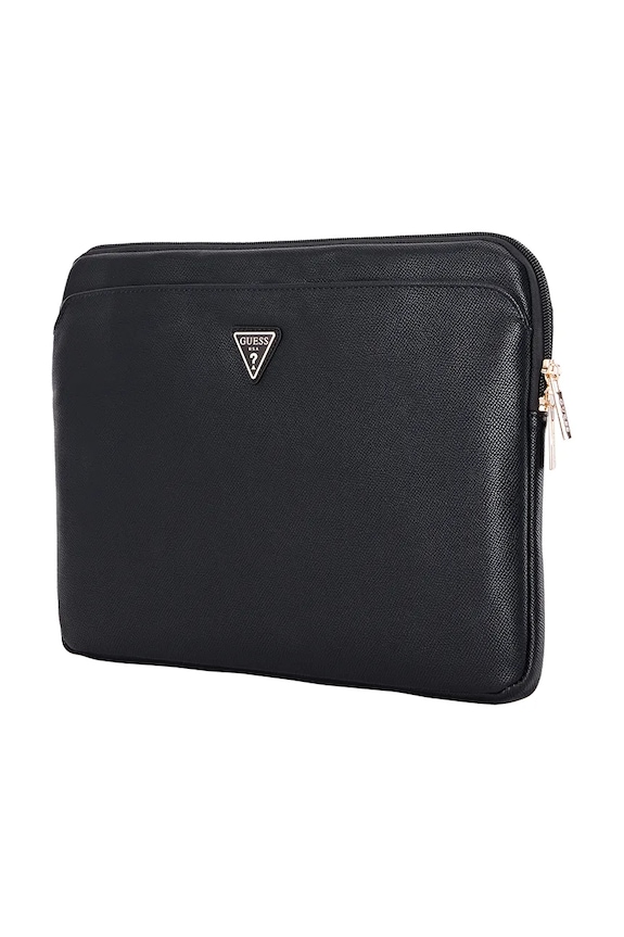Guess laptop táska Sleeve 14" Grained Zipper Pocket Triangle Logo GUCS14ZPGTSPSK fekete AA00