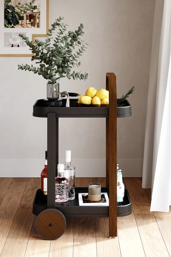 Umbra mobilă cu roți Bellwood 53 x 43 x 79 cm 1015392.048 negru