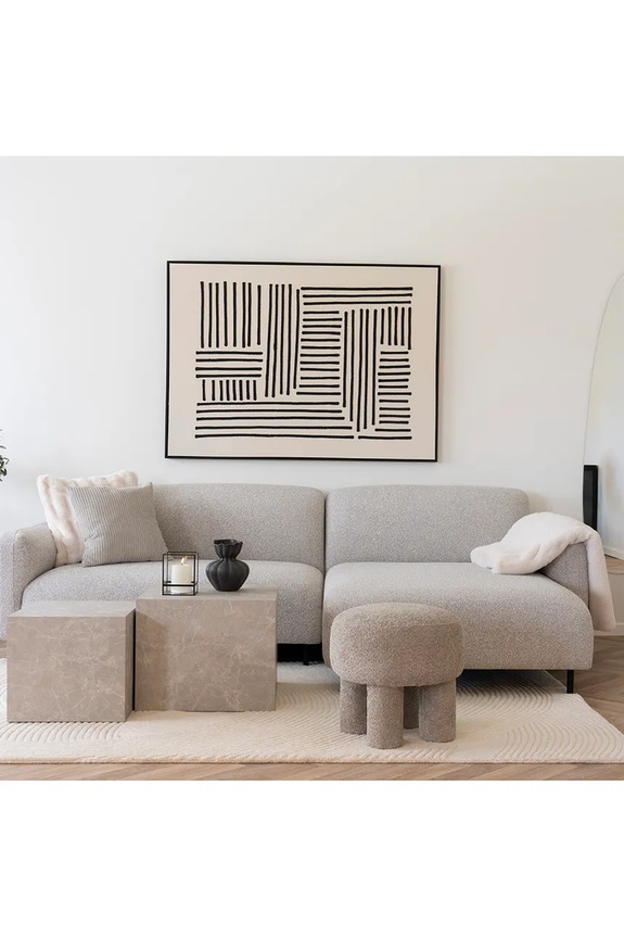 House Nordic scaun de puf Canberra 43 x 43 cm 1501116 gri