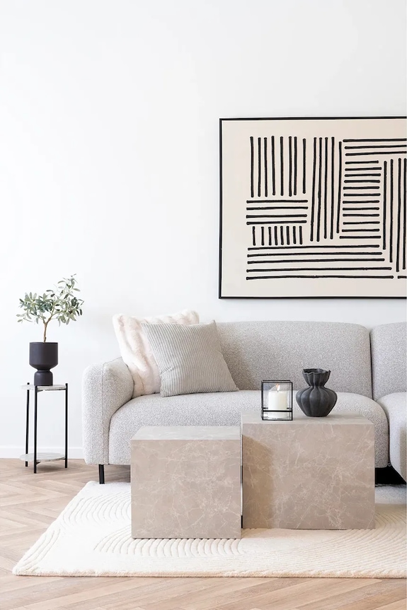 Salon i sypialnia House Nordic stolik Leuven 27 x 46 cm 2102072 szary