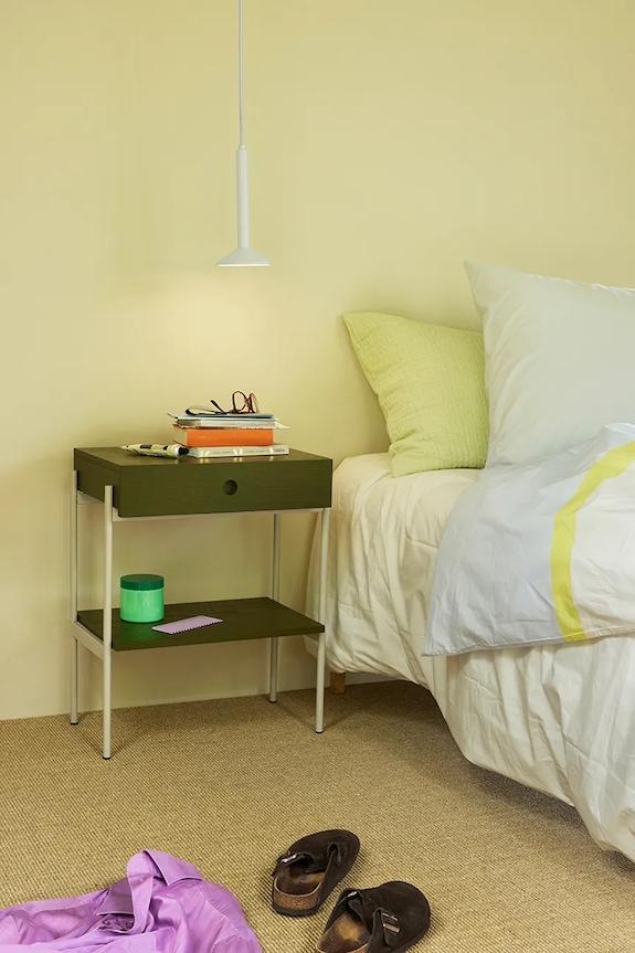 Σαλόνι και υπνοδωμάτιο Κομοδίνο Hübsch Noir 48 x 32 x 60 cm 022002 πράσινο