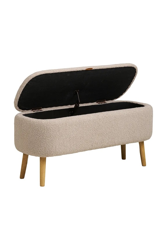 Πάγκος με αποθηκευτικό χώρο House Nordic Harlow 95 x 37 x 45 cm μπεζ 1401310