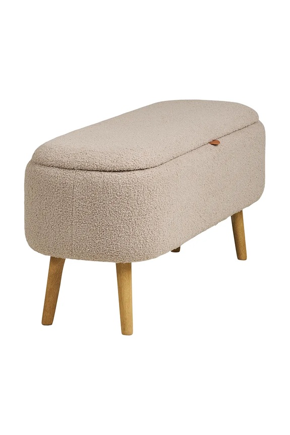 Πάγκος με αποθηκευτικό χώρο House Nordic Harlow 95 x 37 x 45 cm 1401310 μπεζ