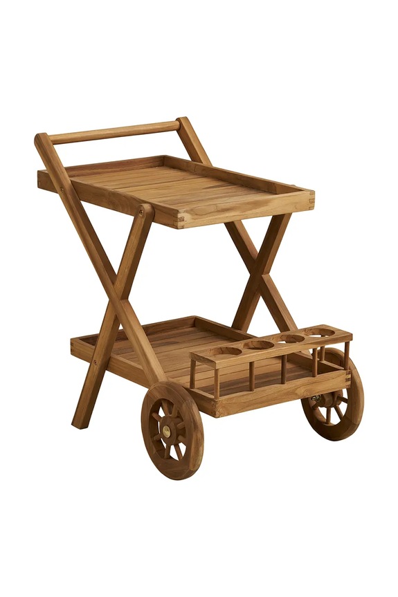House Nordic mebel z kółkami z drewna teak 50 x 86 x 81 cm beżowy 3301500