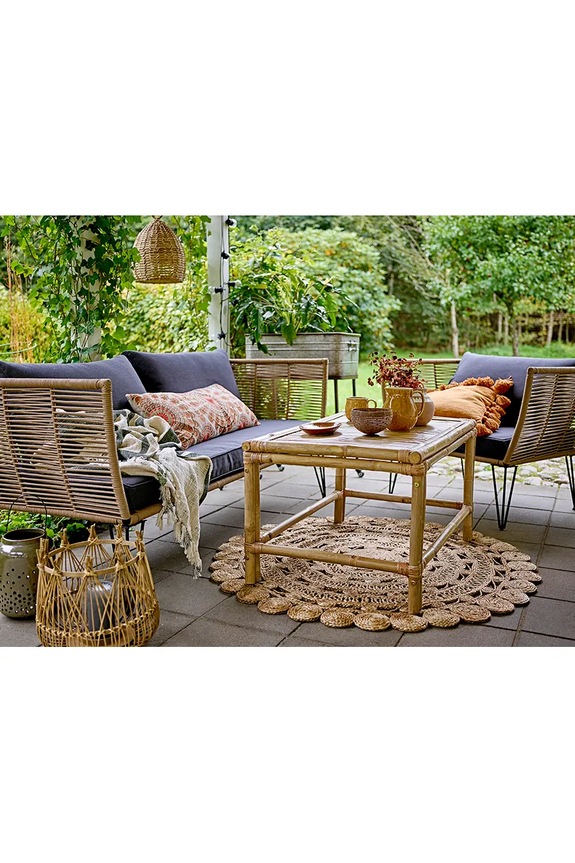 Bloomingville stolik kawowy z drewna bambusowego 90 x 50 x 60 cm 82040935 beżowy
