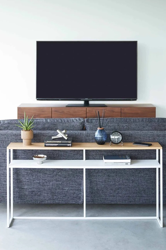 Yamazaki stolik konsolowy ze stali 126 x 20,5 x 65 cm 2028 biały AA00