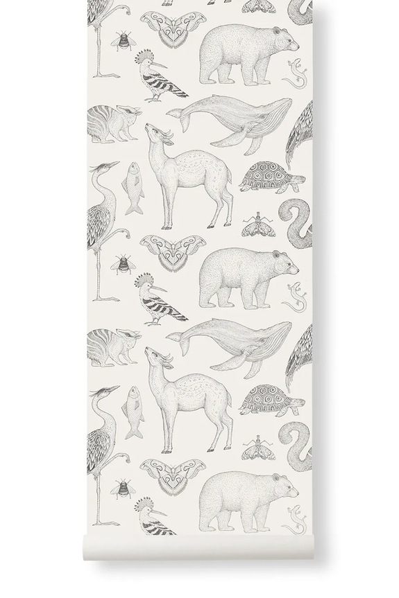 ferm LIVING tapet Katie Scott Wallpaper alb 1100821768