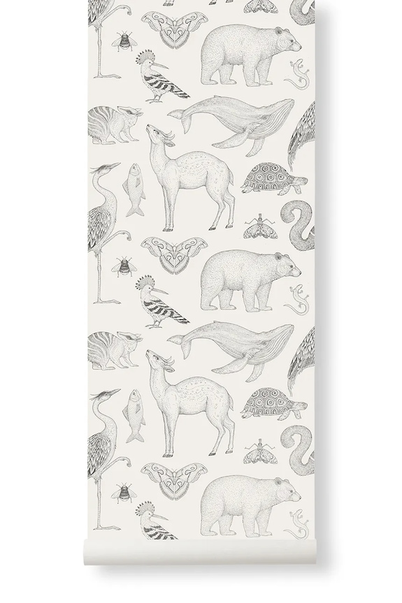 ferm LIVING tapet Katie Scott Wallpaper alb 1100821768