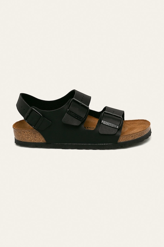 Birkenstock szandál Milano szintetikus bőr fekete 34793