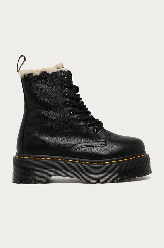 Dr. Martens bőr bakancs 25637001 Jadon Fur Lined platform fekete DM25637001