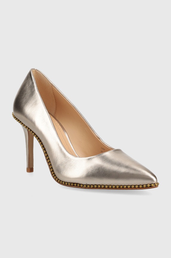 Coach szpilki skórzane Waverly CD439.CHP złoty AA00