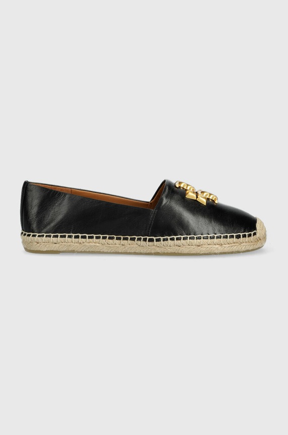 Кожени еспадрили Tory Burch Eleanor Espadrille гладка кожа черен 86567.006.N