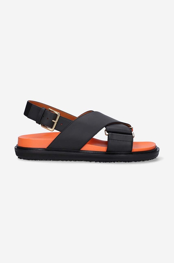Marni leather sandals Fussbett Shoe others black FBMS005201.P3614