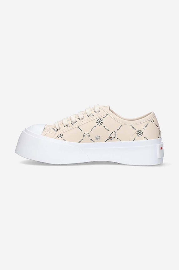Shoes Marni leather sneakers SNZW003020.P4599.ZO019 beige