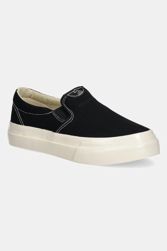Stepney Workers Club plimsolls Lister Canvas flat black YB03012