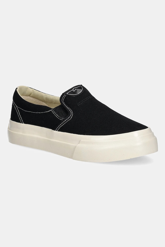 Stepney Workers Club plimsolls Lister Canvas flat black YB03012
