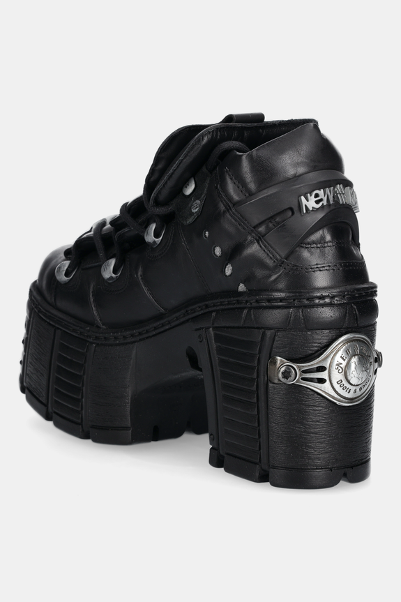 Obuwie New Rock botki skórzane CRUST NEGRO M.TM106.C2 czarny