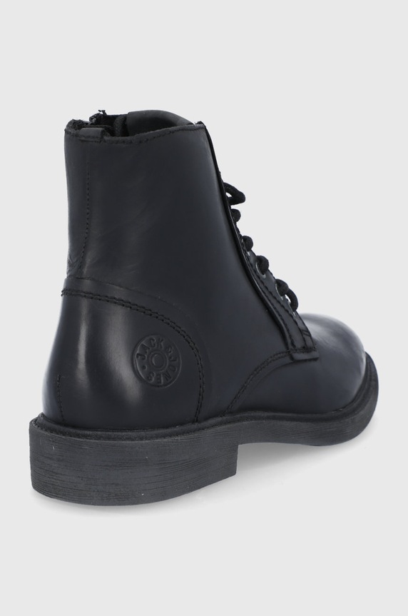 Obuwie Jack & Jones trzewiki skórzane JFWKARL 12183116 czarny