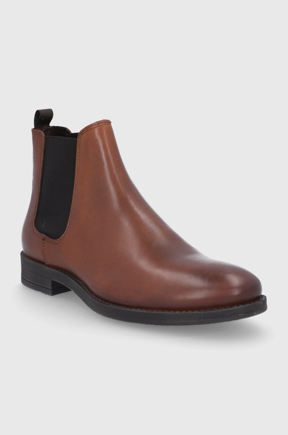 Kožne gležnjače Jack & Jones 12192758.Cognac smeđa AA00