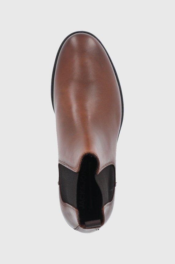 Kožne gležnjače Jack & Jones smeđa 12192758.Cognac