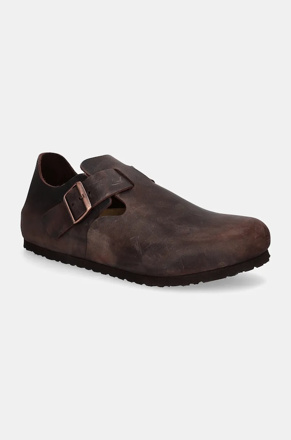 Birkenstock London Corduroy scarpe da uomo in nubuk casual marrone 166531.HAB