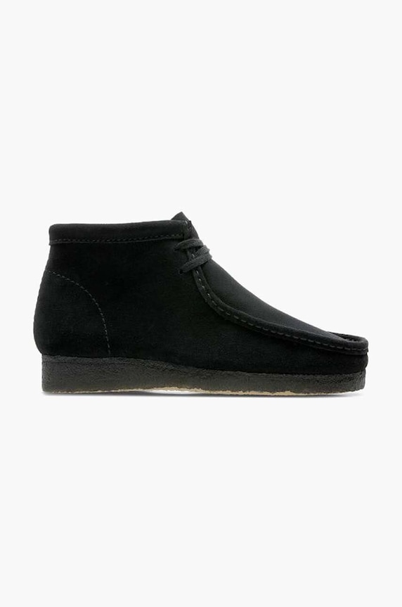 Замшеві туфлі Clarks Wallabee замша чорний 26155517