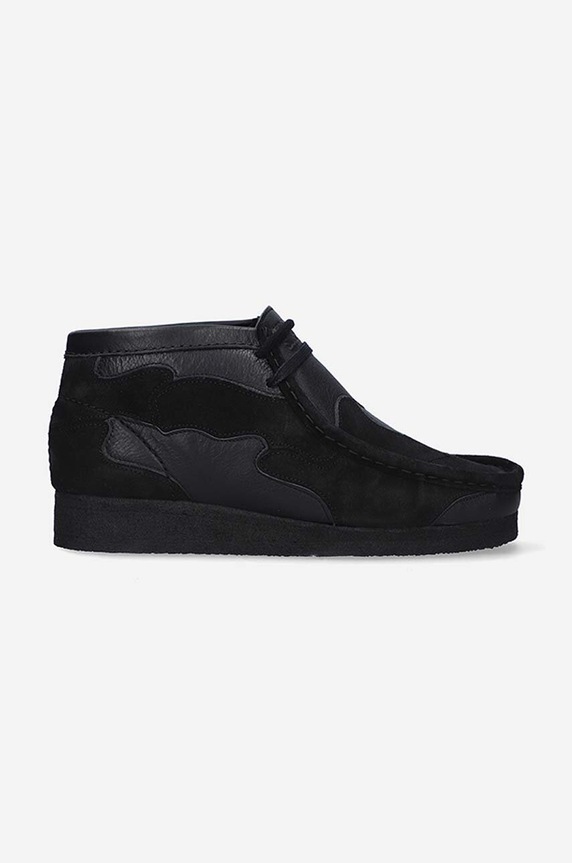 Clarks leather shoes Wallabee Boot Patch suede black 26163921