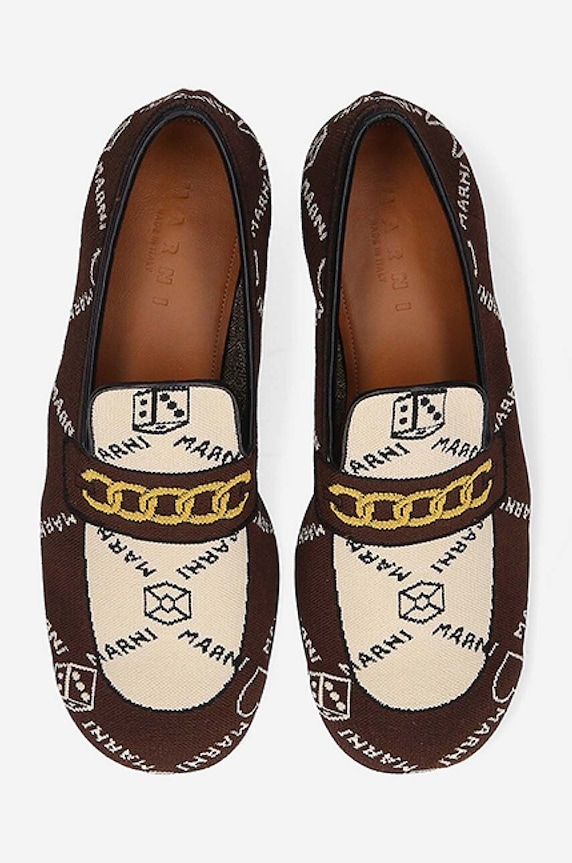 Marni mokasyny Moccasin Shoe brązowy MOMR003802.P4601