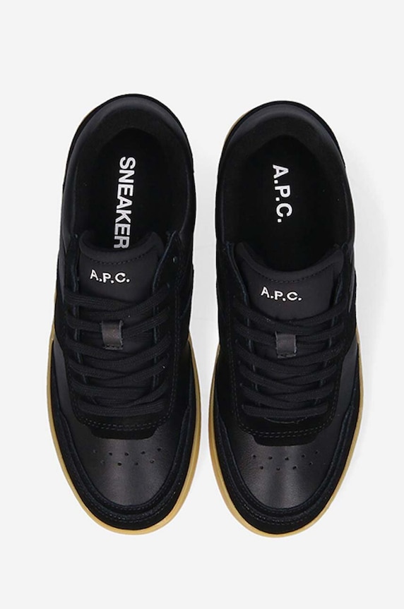 A.P.C. leather sneakers Plain PUAAW-M56112 WHITE black PUAAW.M56112