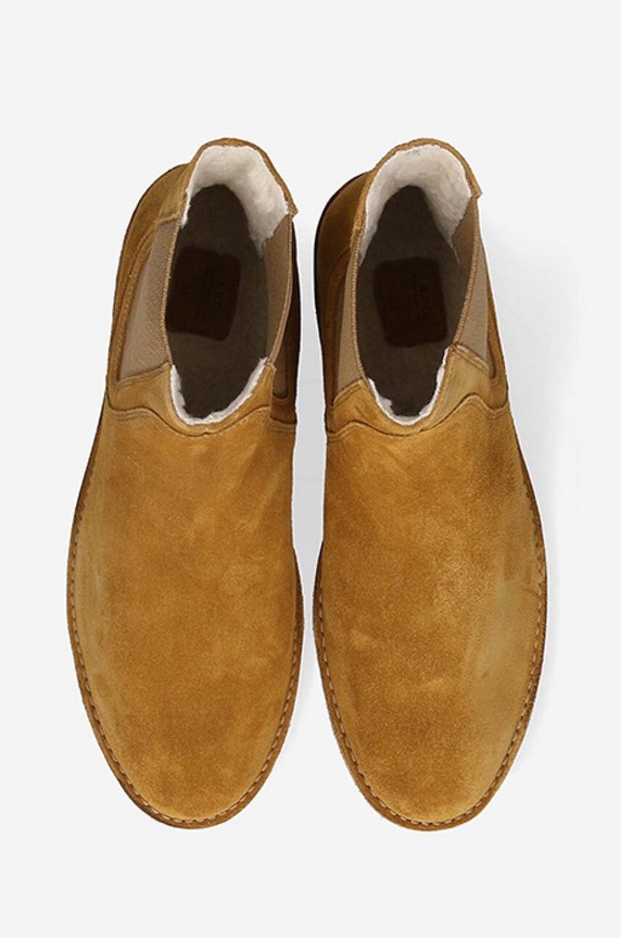 A.P.C. magasszárú cipő velúrból Boots Theodore barna PXBSK.H54252