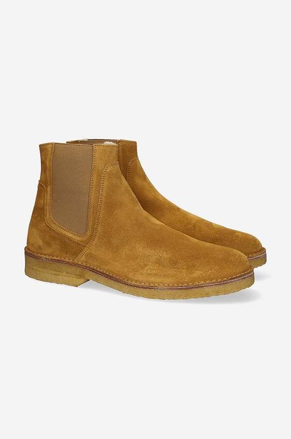 A.P.C. magasszárú cipő velúrból Boots Theodore PXBSK.H54252 barna