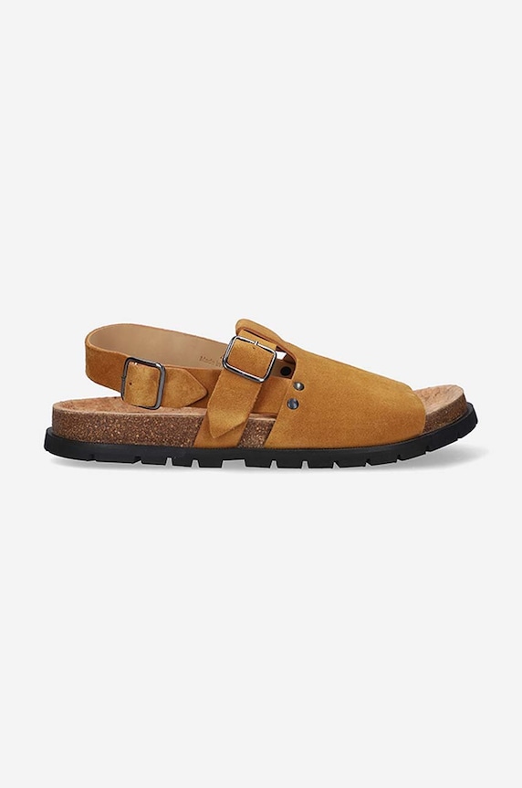 A.P.C. sandały zamszowe Sandales Noe brązowy PXBAH.H51057