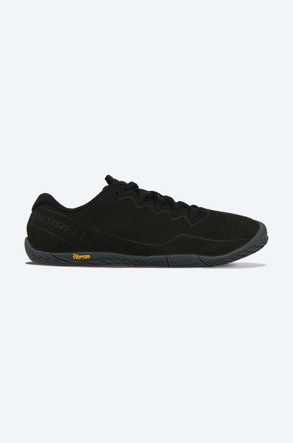 Σουέτ κλειστά παπούτσια Merrell Vapor Glove 3 Luna LTR δέρμα σαμουά μαύρο J33599