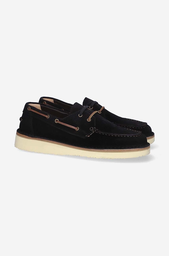 Mokasinke od brušene kože Astorflex Mocassino Allacciato BOATFLEX 724 CUOIO BOATFLEX.724 crna