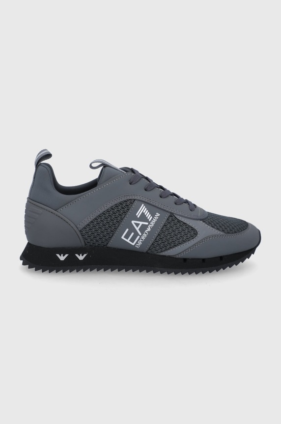 Boty EA7 Emporio Armani imitace kůže šedá X8X027.XK050.Q746