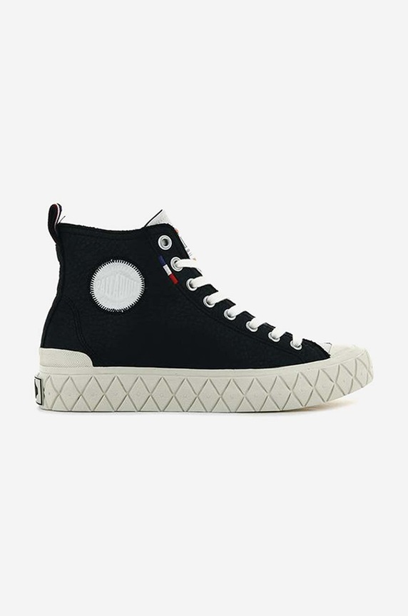 Kožené tenisky Palladium Palla Ace Mid Lth Ul plochá čierna 77174.002.M