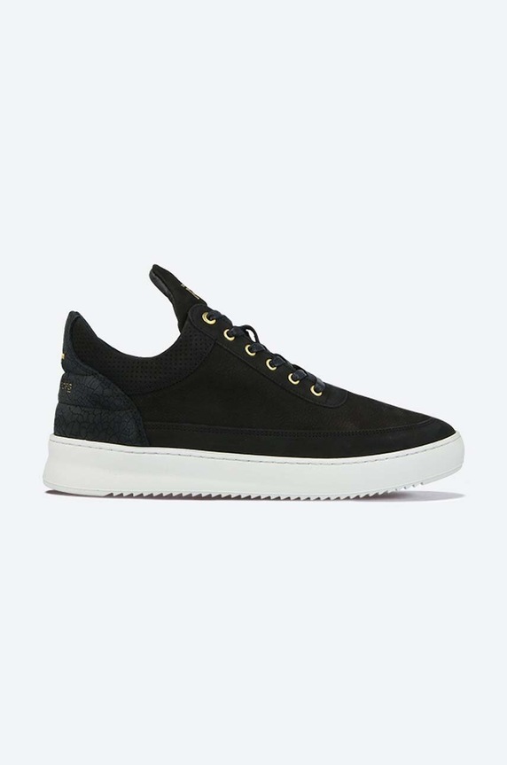 Filling Pieces sneakersy skórzane Low Top Ripple Ceres płaska czarny 25127261861
