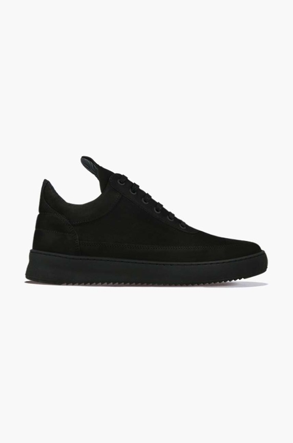 Filling Pieces sneakers din piele întoarsă Low top Ripple plată negru 30425441861