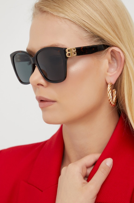 Balenciaga okulary przeciwsłoneczne kocie oczy brązowy BB0135SA