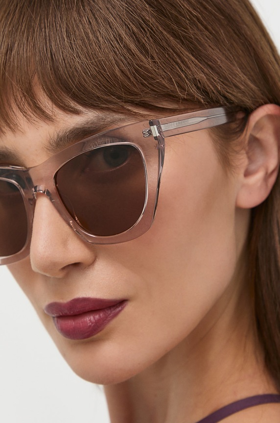 Saint Laurent okulary przeciwsłoneczne KATE SL.214.KATE beżowy
