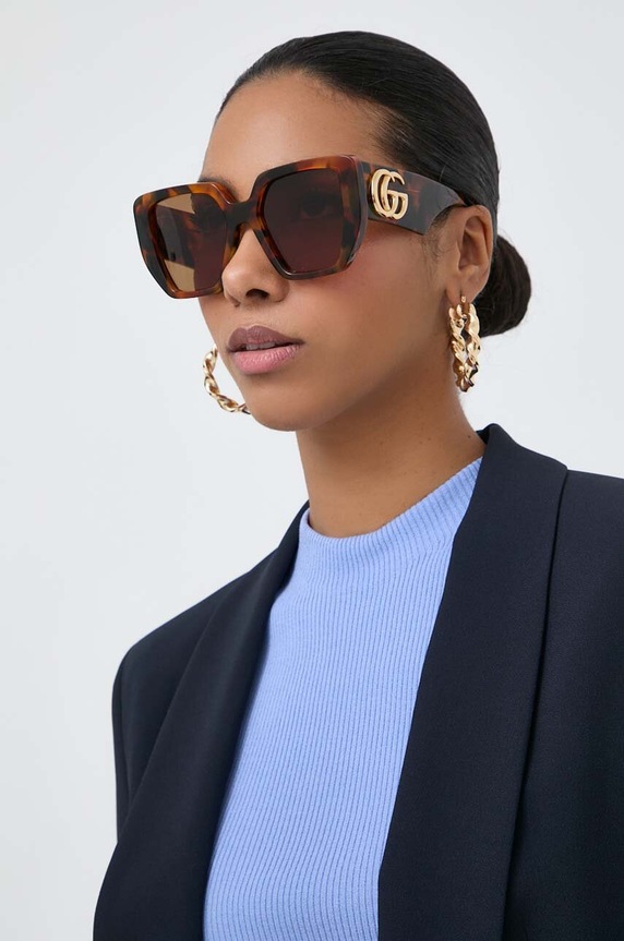 Gucci okulary przeciwsłoneczne GG0956S brązowy