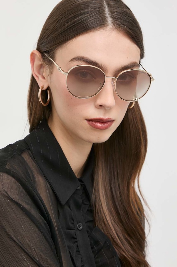 Michael Kors okulary przeciwsłoneczne ALPINE jednolita złoty 0MK1119