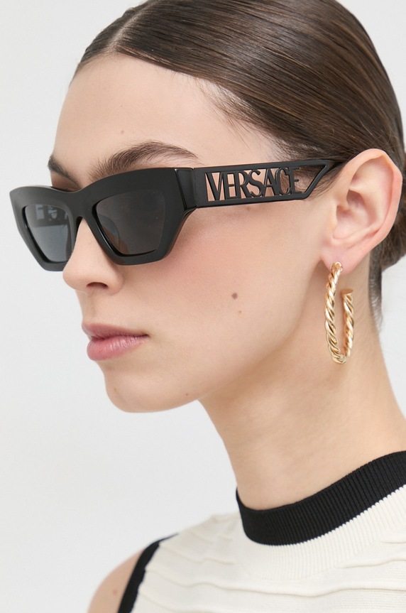 Versace okulary przeciwsłoneczne jednolita czarny 0VE4432U