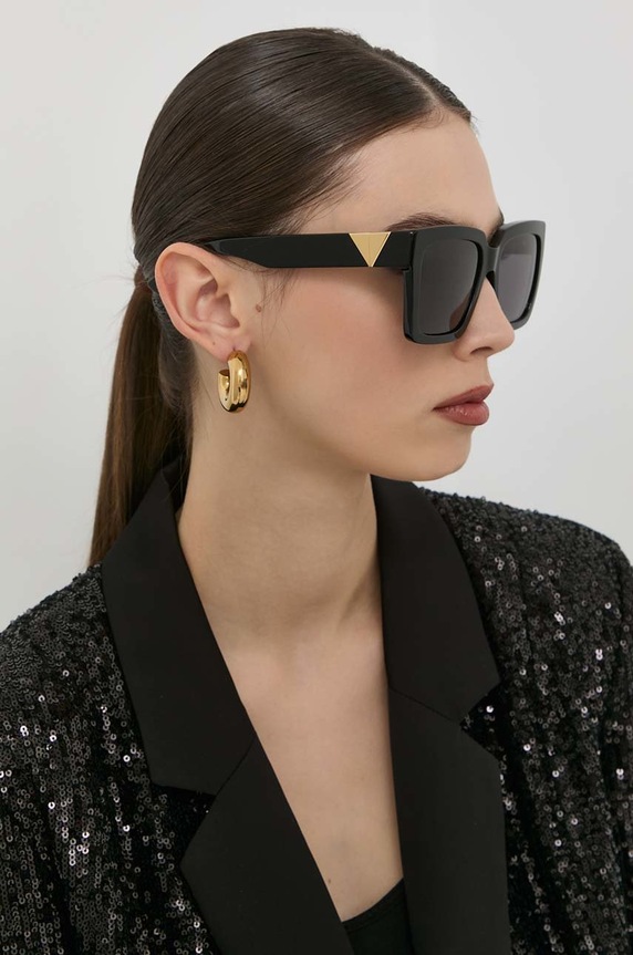 Bottega Veneta okulary przeciwsłoneczne jednolita czarny BV1198SA