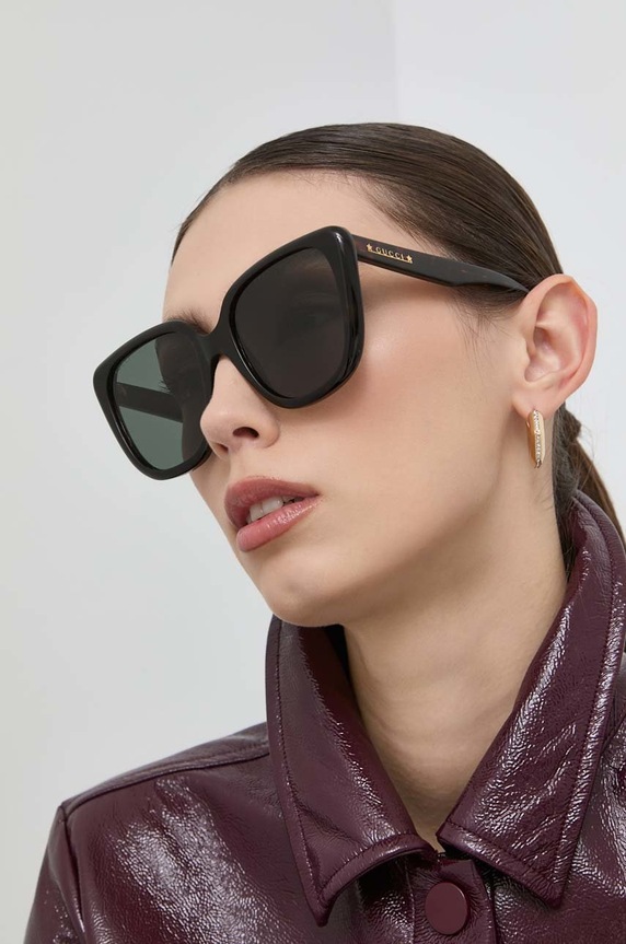 Gucci okulary przeciwsłoneczne jednolita brązowy GG1169S