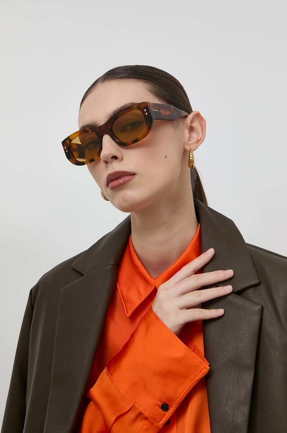Gucci okulary przeciwsłoneczne jednolita brązowy GG1215S