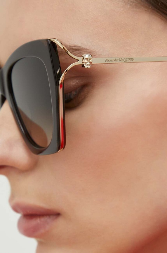 Akcesoria Alexander McQueen okulary przeciwsłoneczne AM0375S złoty
